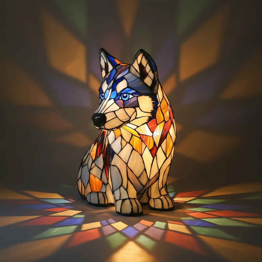 Lampada Artigianale – Aurora, the Gentle Siberian Husky of Eternal Light