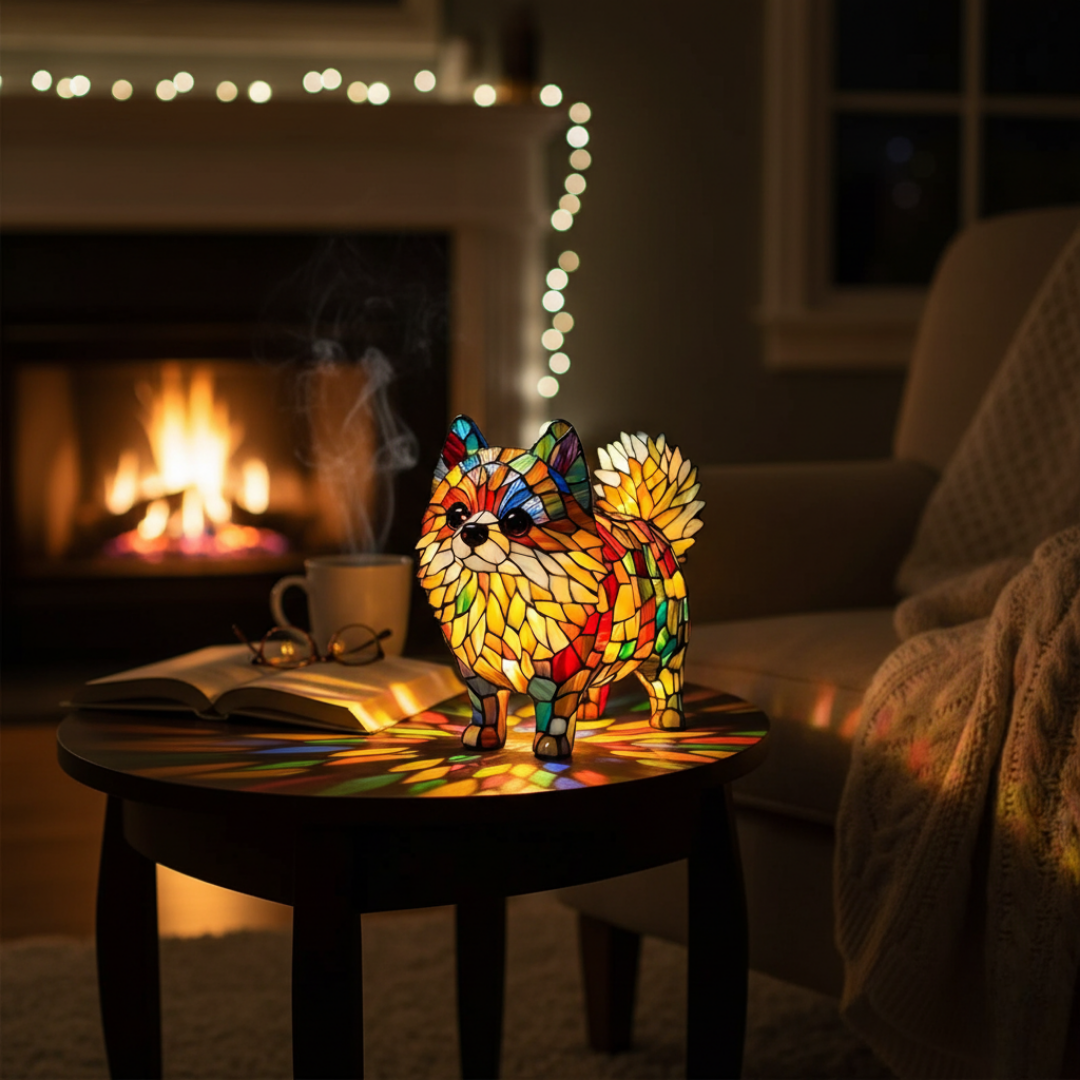Lampada Artigianale – Pomeranian of Eternal Glow and Hearthlight