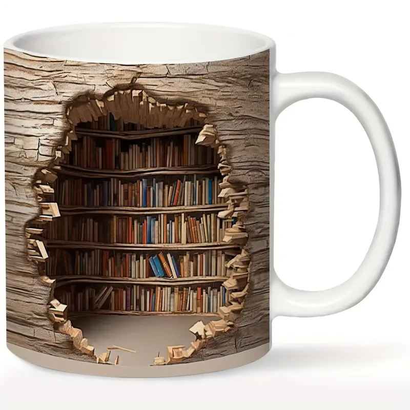Lampada Decorativa Premium – Enchanting Heat-Activated Library Mug