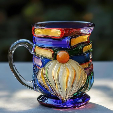 Lampada Decorativa Premium – Tazza artigianale a forma di nano per gli amanti dei libri 3D